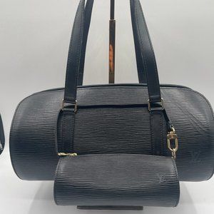 LOUIS VUITTON BLACK SOUFFLOT EPI LEATHER WITH POCHETTE